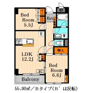 ベルコート船橋【2階】の間取り