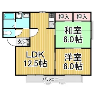 カーサ136 B棟【2階】の間取り