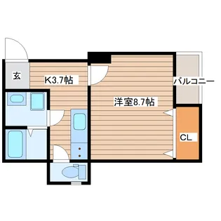 カプリチオーソ南仙台【3階】の間取り