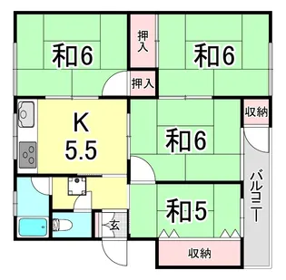 神陵台東住宅54号棟【5階】の間取り