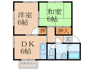 花瀬コーポII【2階】の間取り