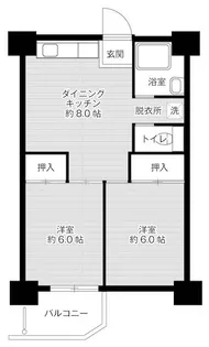 ビレッジハウス泉北栂タワー1号棟【6階】の間取り