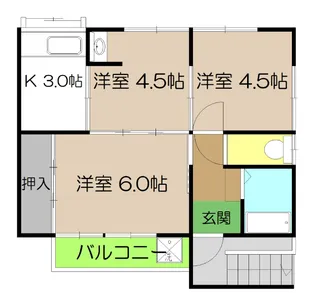 前里212貸部屋 北棟【2階】の間取り