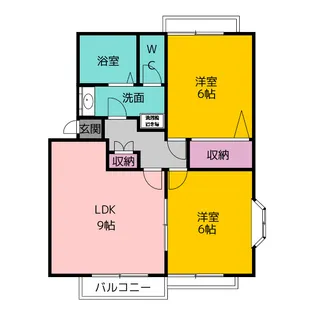 グランデュー小本B【1階】の間取り