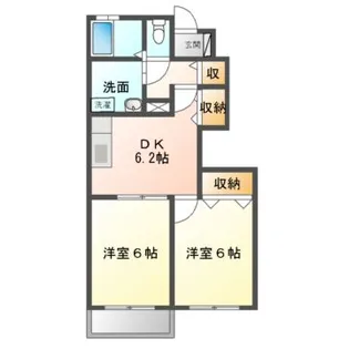 アンジュB【1階】の間取り