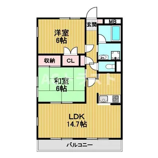 リーベン上尾【3階】の間取り