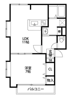 クレール小新【1階】の間取り