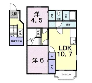サンパティークB【2階】の間取り