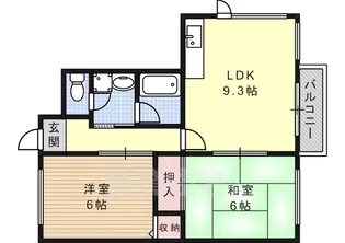 六甲司マンション【1階】の間取り