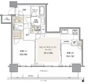 アトラスタワー五反田【3階】の間取り