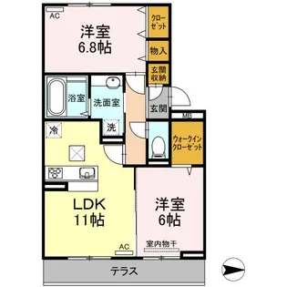 カーサ デルソーレ【1階】の間取り