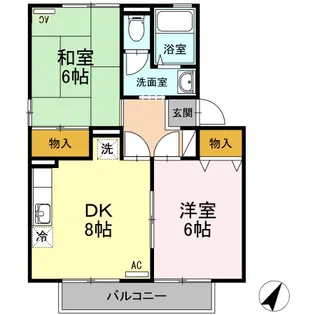 サニーハイムA棟【2階】の間取り