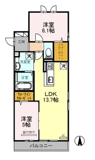 レスぺランス向陽台【2階】の間取り