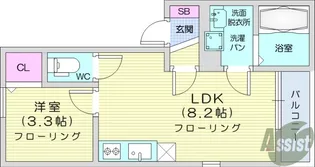 エコノ高松【1階】の間取り