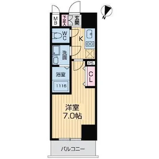 グランルージュ中之島南【13階】の間取り