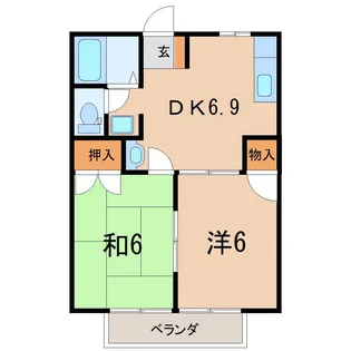 ビューヒルズB【2階】の間取り