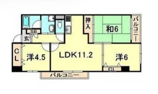 ユニゾン高取台【4階】の間取り