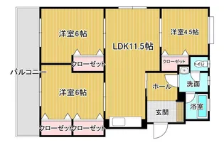 長与グリーンマンションまるしげ【3階】の間取り
