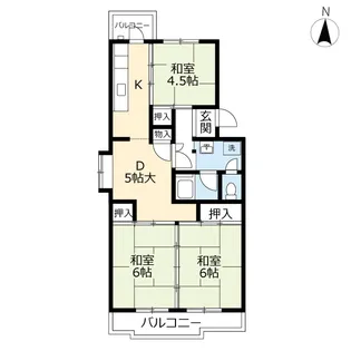 UR枝光【1階】の間取り