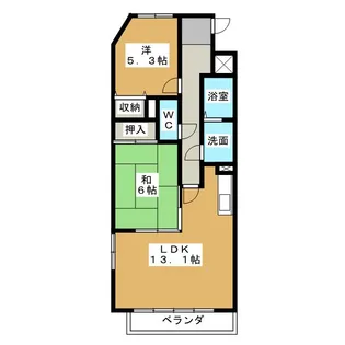 グランドヒルズ西川【5階】の間取り