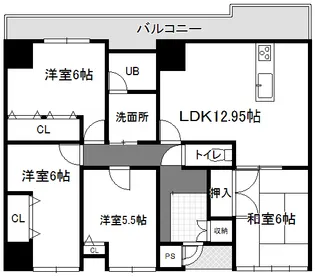 アパガーデンコート串町【6階】の間取り
