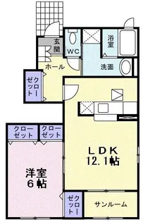 PASTRAL(パストラル)花南I【1階】の間取り