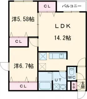 ライフライン19【4階】の間取り