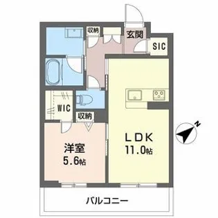サウザンド和泉府中【4階】の間取り