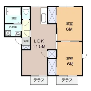 ハイツ北村【1階】の間取り