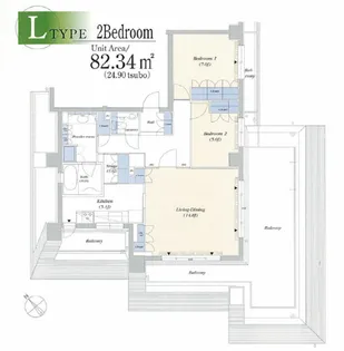 デュオフラッツ赤坂【8階】の間取り