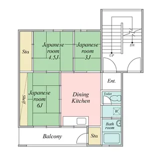 川上第一住宅20号棟【4階】の間取り