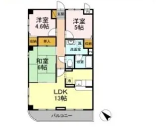 メルベーユ・アズール【1階】の間取り