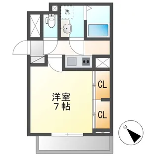 愛知県名古屋市中川区松葉町2【アパート】の間取り