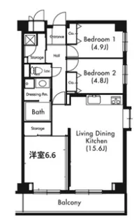 プライムアーバン武蔵小杉comodo【5階】の間取り