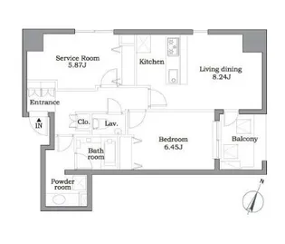 レジディア東麻布【12階】の間取り