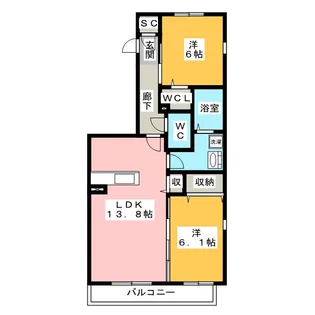 ガーデンプレス江森【2階】の間取り