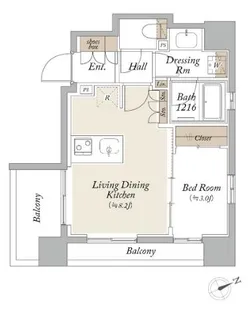 東京都港区芝浦2【マンション】の間取り