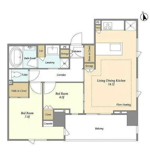 東京都渋谷区恵比寿南3【マンション】の間取り