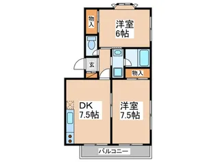 コ-ポサンリバ-【2階】の間取り