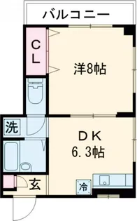 ヒルサイドハイツ【2階】の間取り