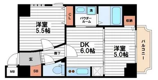 アリス・マナーガーデン四天王寺【6階】の間取り