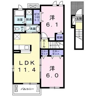アプローズA【2階】の間取り
