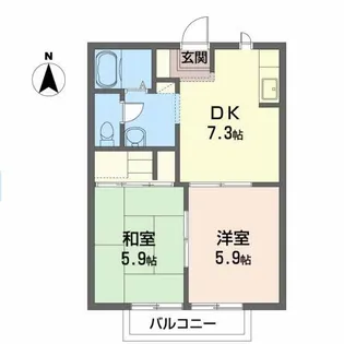 ソレアード・シェソワC【2階】の間取り
