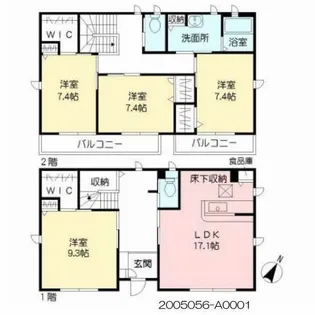 熊本県熊本市東区御領1【一戸建】の間取り