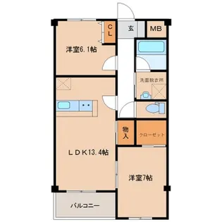 ヴィラ サニーウェル【2階】の間取り