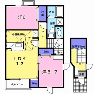 徳島県板野郡藍住町奥野字猪熊【アパート】の間取り