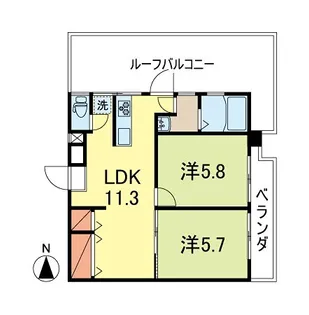 コモンハイム池田【4階】の間取り