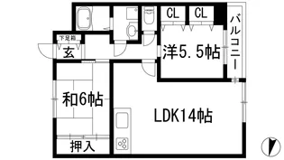 サンプリンス伊丹【3階】の間取り