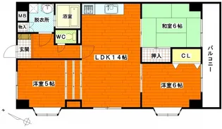 ☆パールマンション東観音【5階】の間取り
