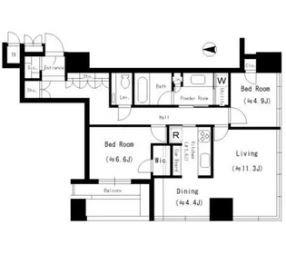 ザ・レジデンス三田(ザ・レジデンスミタ)【15階】の間取り